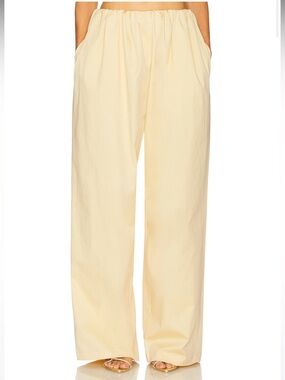 NWOT! HELSA Cotton Twill Puff Pant in Color Pale Yellow